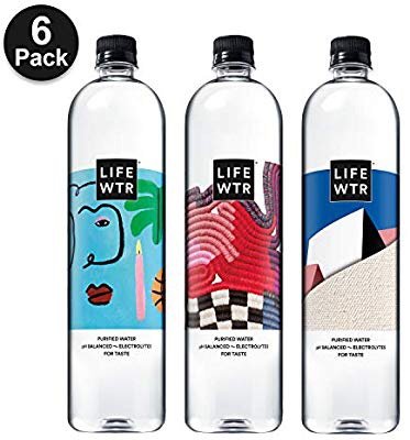LIFEWTR, Premium Purified Water, pH Balanced with Electrolytes For Taste, 1000 mL (6 Count)