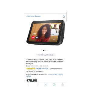 $80 Amazon Echo Show 8 (2nd Gen, 2021 release) | HD smart display with Alexa and 13 MP camera Charcoal B084DCJKSL - Best Buy促销