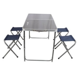 Ozark Trail Durable Steel and Aluminum Table Set with Stools