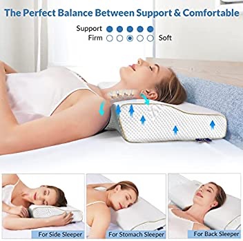 Amazon.com: Pillows for Sleeping - XTX Cervical Memory Foam Pillows, Ergonomic Contour Pillow for Neck and Shoulder Pain Relief, Orthopedic Support Pillow for Side Sleepers