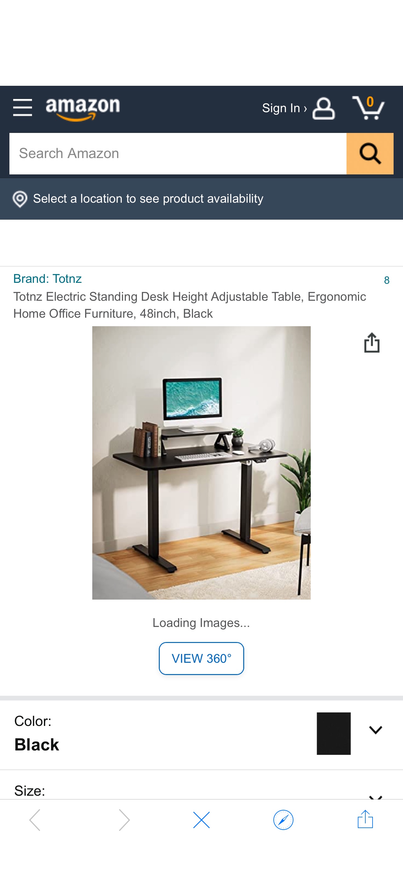 电动升降桌Totnz Electric Standing Desk Height Adjustable Table, Ergonomic Home Office Furniture, 48inch, Black : Office Products