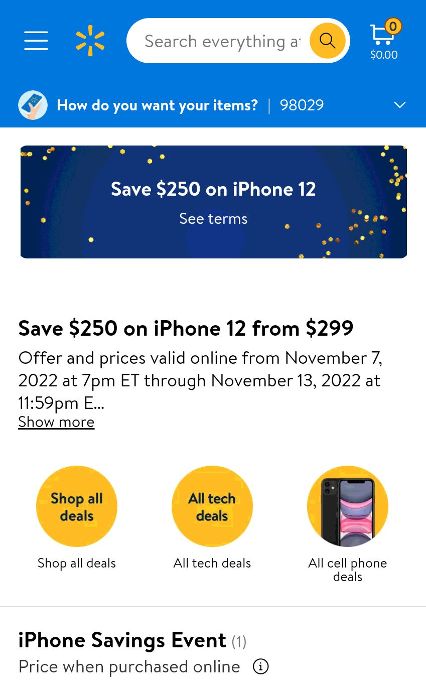 col iphonesavings - Walmart.com Save $250 on iPhone 12 from $299 预告