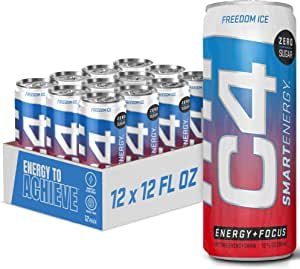 Smart Energy Drink - Sugar Free Performance Fuel & Nootropic Brain Booster, Coffee Substitute or Alternative | Freedom Ice 12 Oz - 12 Pack