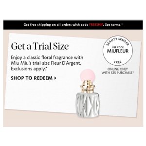 满25送Min Miu s mini香水 Sephora 送香水