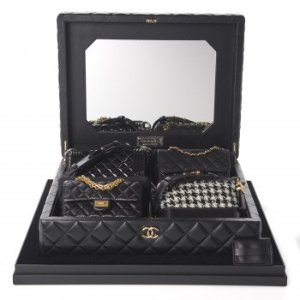 $34500 CHANEL香奈儿羊皮四迷你包组合 Lambskin Calfskin Tweed Success Story Set of 4 Minis Bags Black 585750
