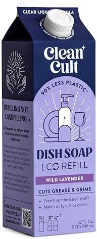Amazon.com: Cleancult Dish Soap Liquid Refills (32oz, 1 Pack) - Dish Soap that Cuts Grease &amp; Grime - Free of Harsh Chemicals 