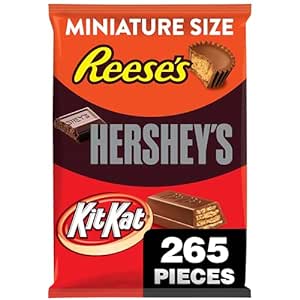 Amazon.com: HERSHEY&#39;S, KIT KAT and REESE&#39;S Assorted Milk Chocolate, Candy Variety Bag, 80.39 oz (265 Pieces) : Grocery &amp; Gourmet Food