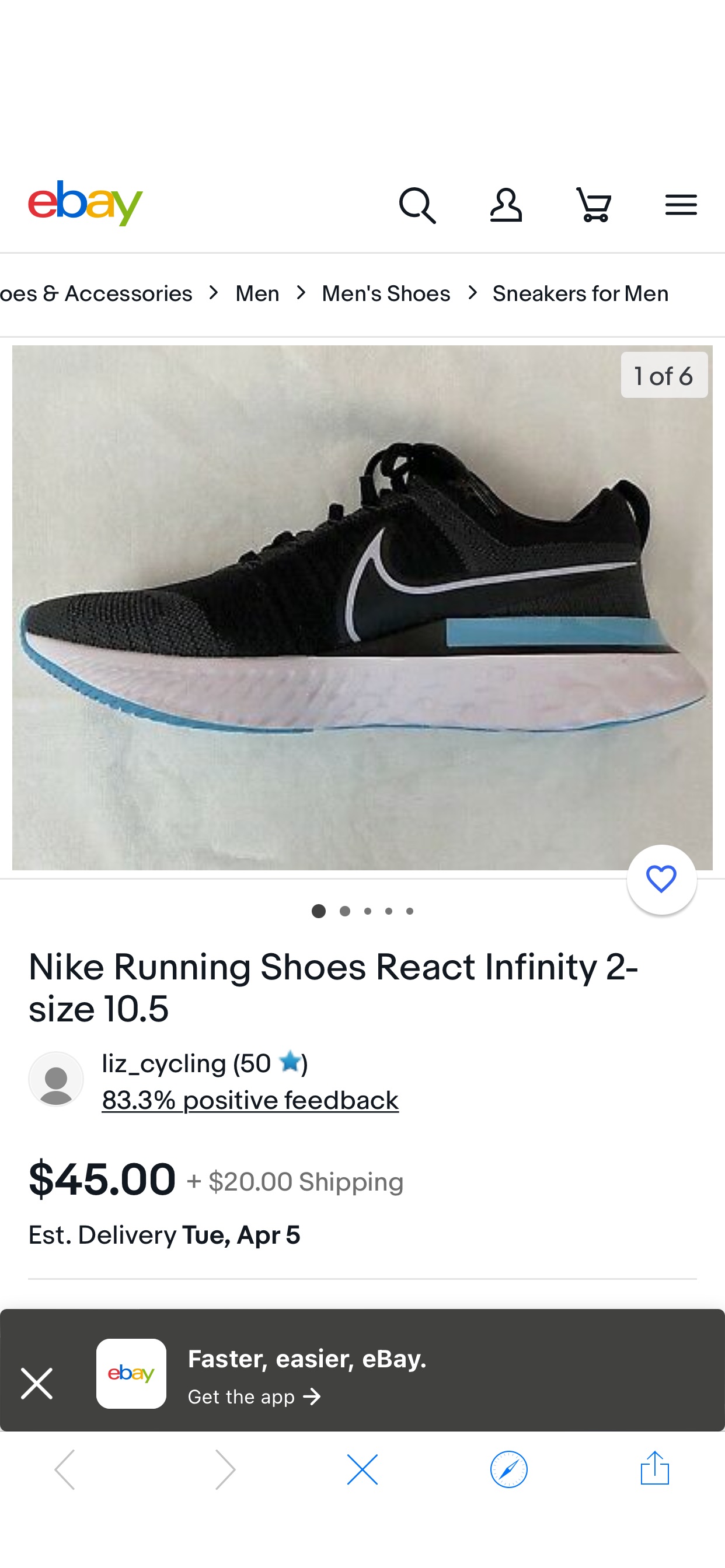 Nike Running Shoes React Infinity 2-size 10.5 | eBay 耐克经典跑鞋
