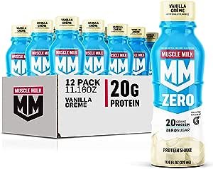 Zero Protein Shake, Vanilla Crème, 20g Protein, Zero Sugar, 100 Calories, Calcium, Vitamins A, C &amp; D, 4g Fiber, Energizing Snack,