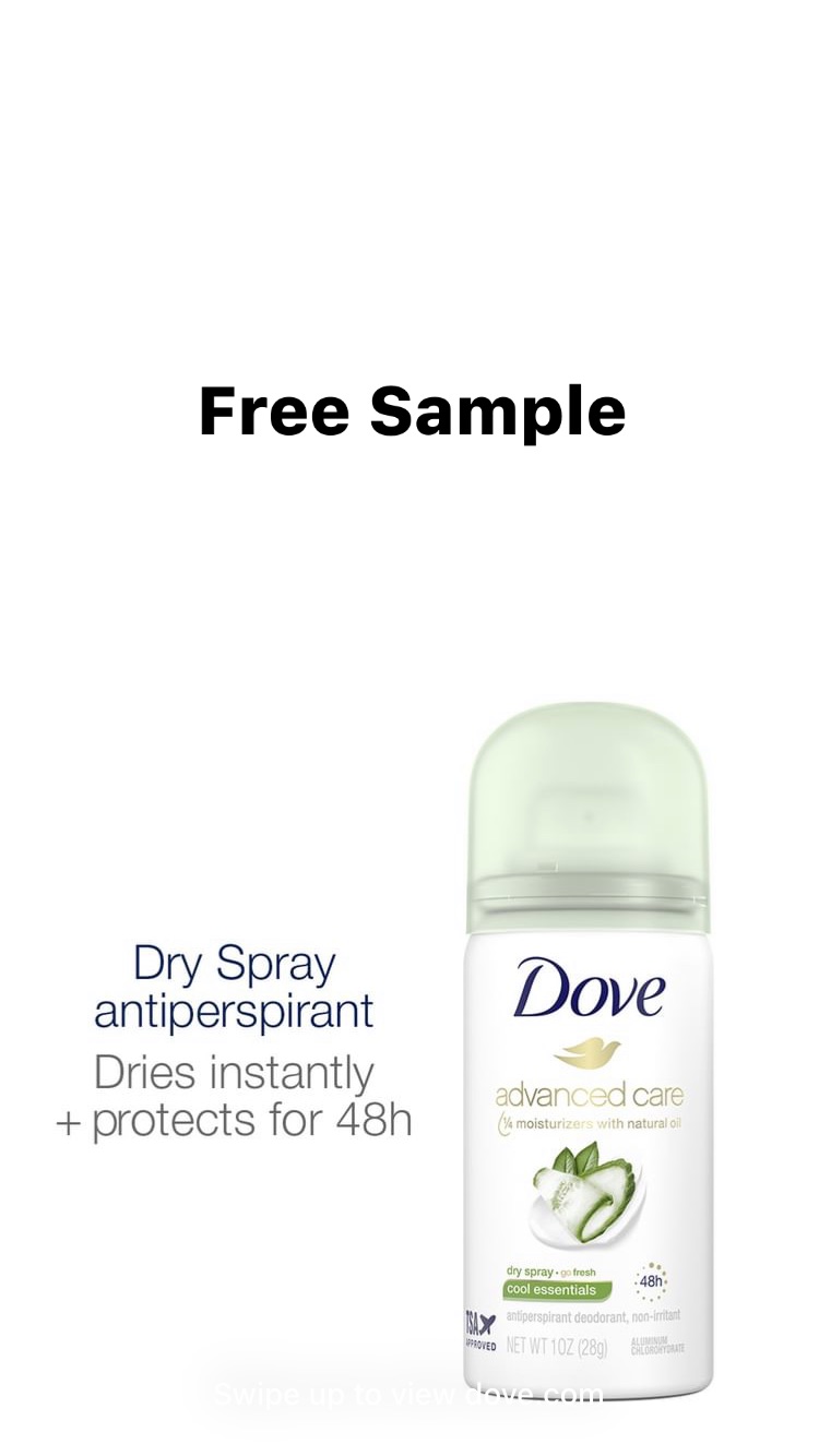 填表免费领 Dove dry spray sample