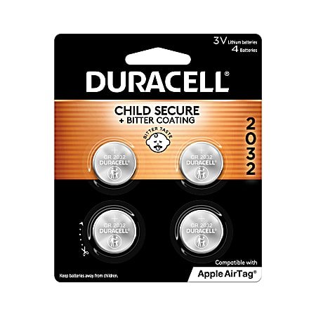 Duracell 3 Volt Lithium 2032 Coin Batteries Pack Of 4