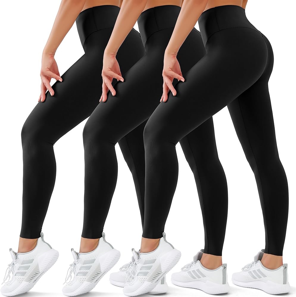 Amazon.com: 3 Pack Leggings for Women High Waisted No See-Through Tummy Control Soft Yoga Pants Womens Workout Athletic Running Leggings : Clothing, Shoes & Jewelry