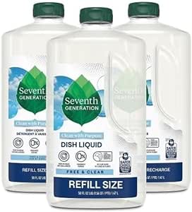 Amazon.com: Seventh Generation Hand Dish Wash Refill, Free &amp; Clear, 3pk 50z : Health &amp; Household