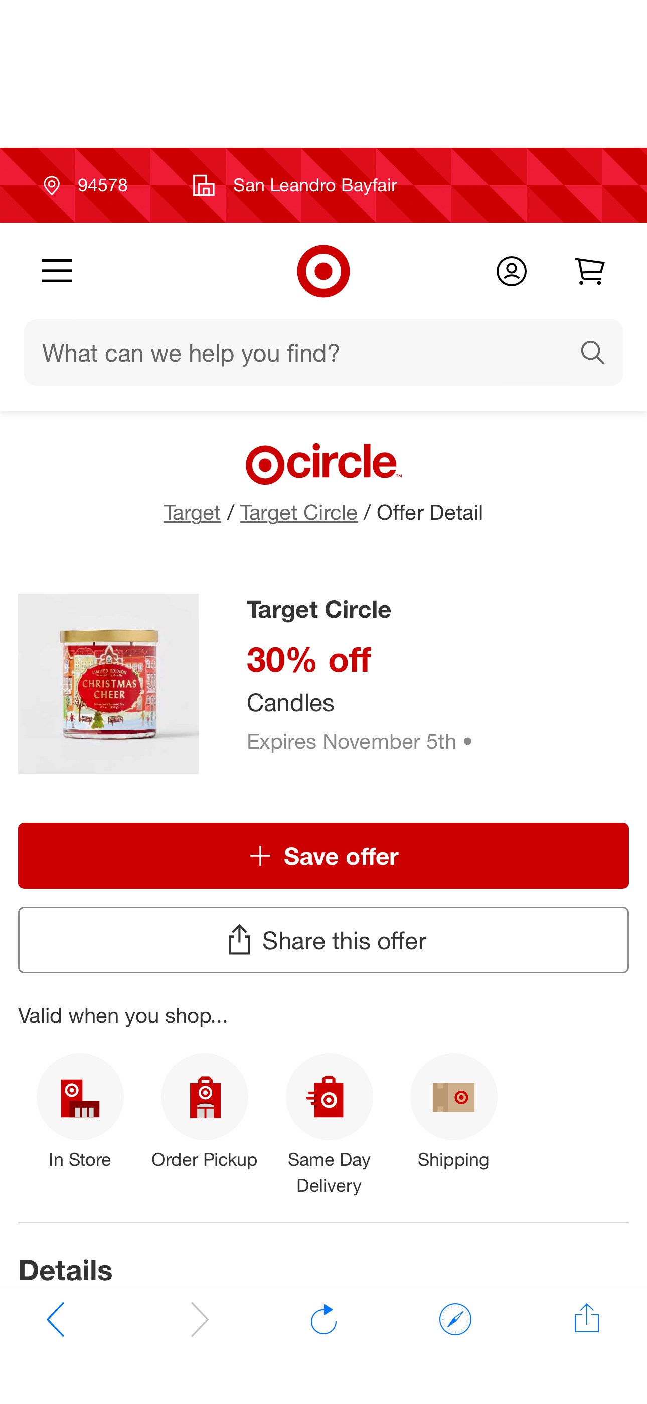 Target circle多款蜡烛7折