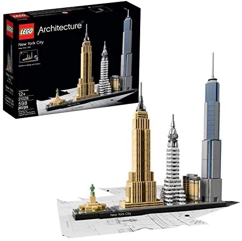 Amazon.com: LEGO Architecture New York City 21028, Build It Yourself New York Skyline Model Kit for Adults and Kids (598 Pieces) 樂高紐約