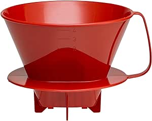 Amazon.com: Fino Pour-Over Coffee Brewing Filter Cone, Number 4-Size, Red, Brews 8 to 12-Cups: Home &amp; Kitchen