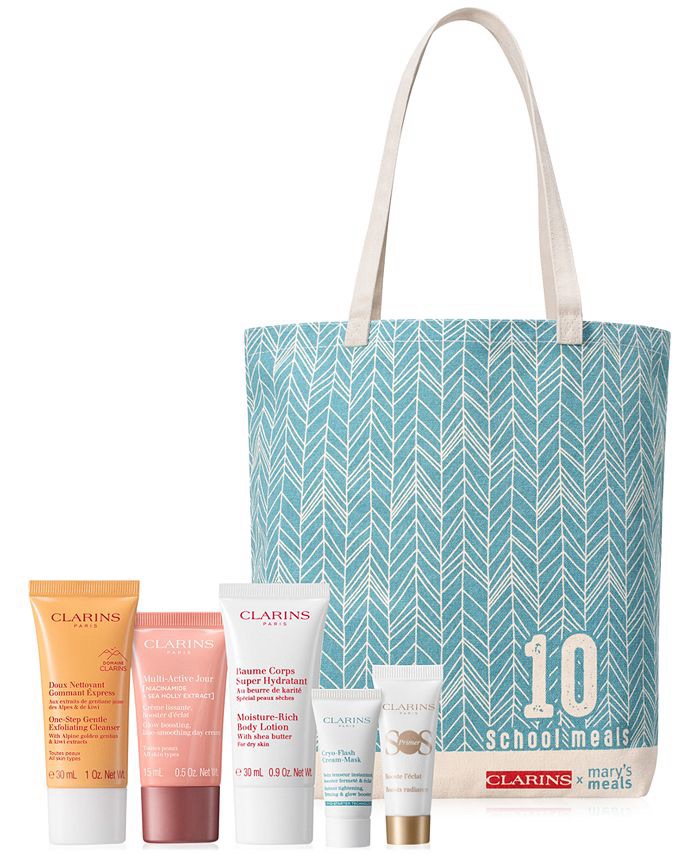 Clarins Choose a FREE 6-Pc. Skincare Gift (Up to a $87 Value!) with any $75 Clarins purchase. - Macy's