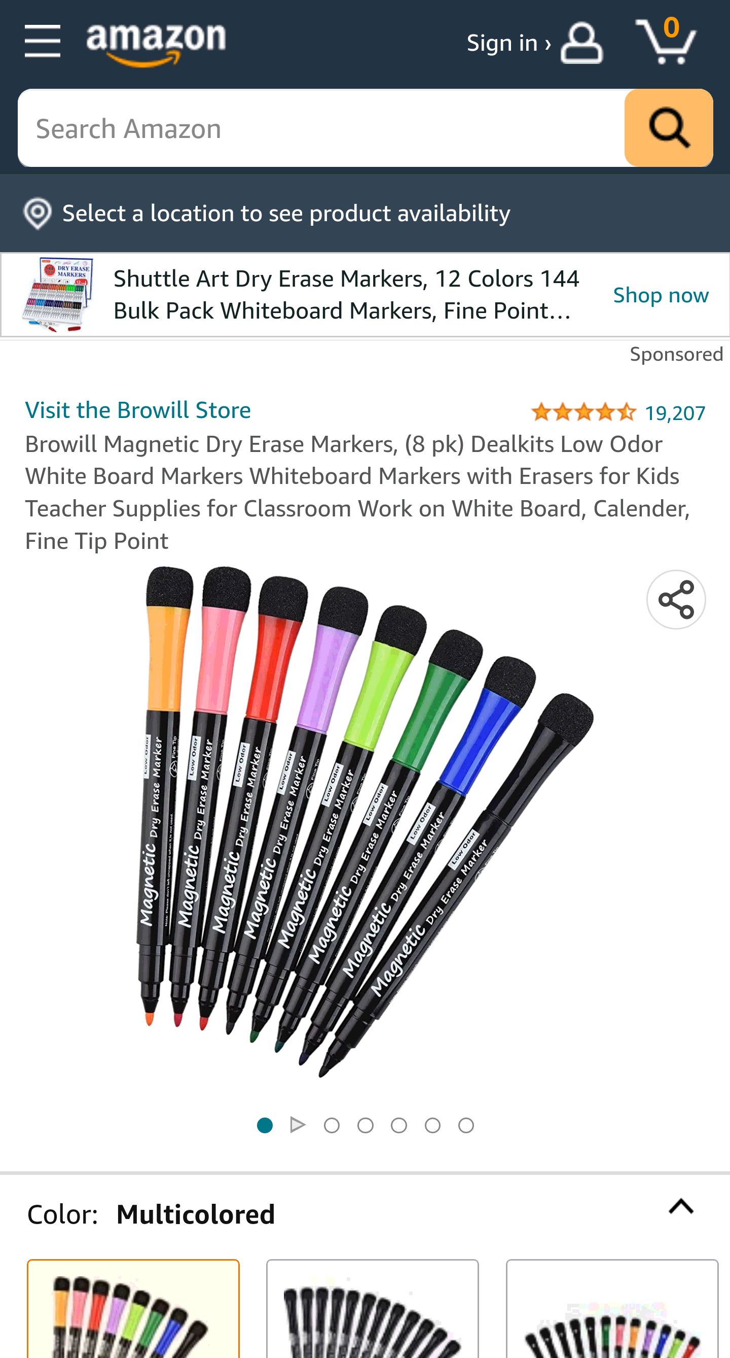 Browill Magnetic Dry Erase Markers, (8 pk) Dealkits Low Odor White Board Markers Whiteboard