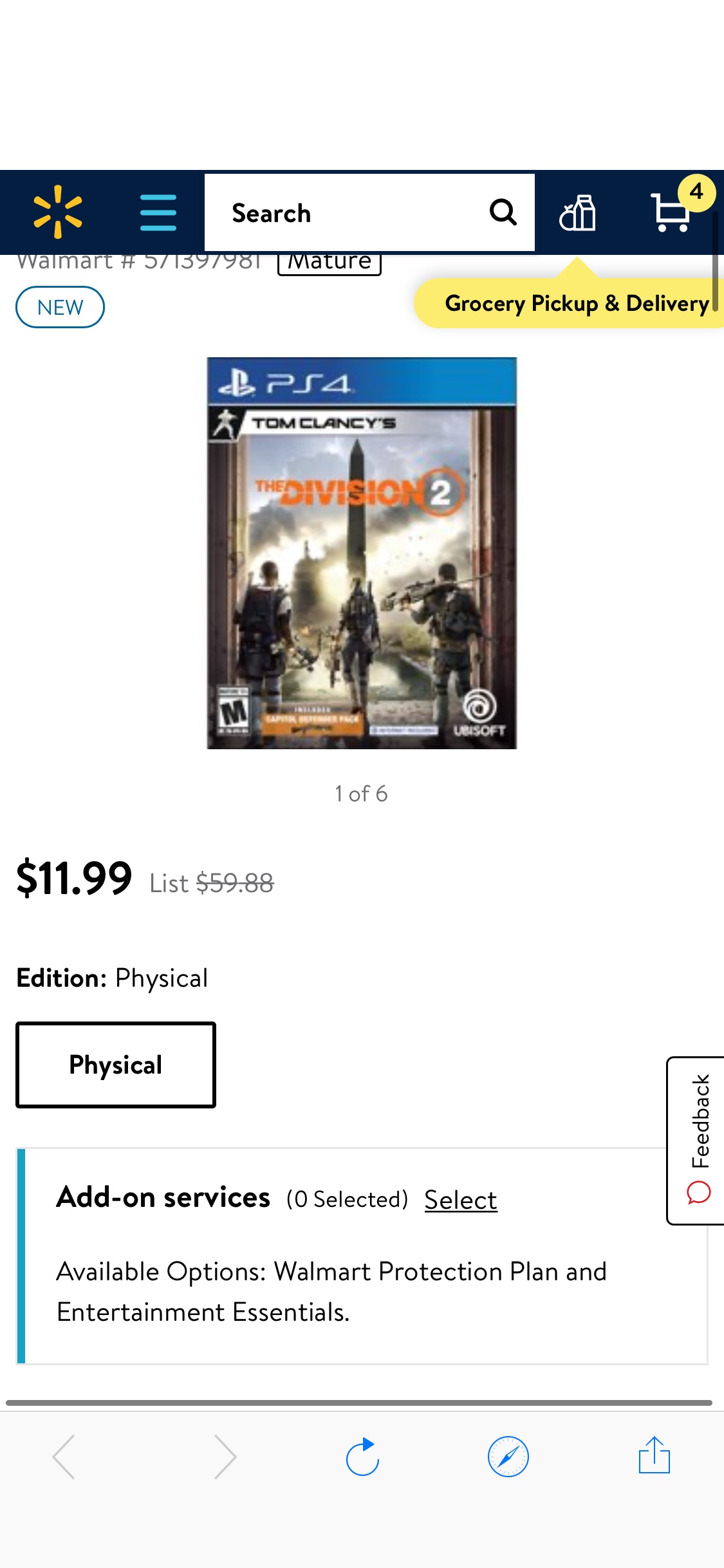 全境封锁2 Tom Clancy's The Division 2 - PlayStation 4 Standard Edition - Walmart.com