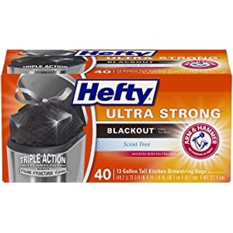 Hefty Flap Tie Small Trash Bags - Clean Burst, 4 Gallon, 312 Total,26 Count  (Pack of 12)