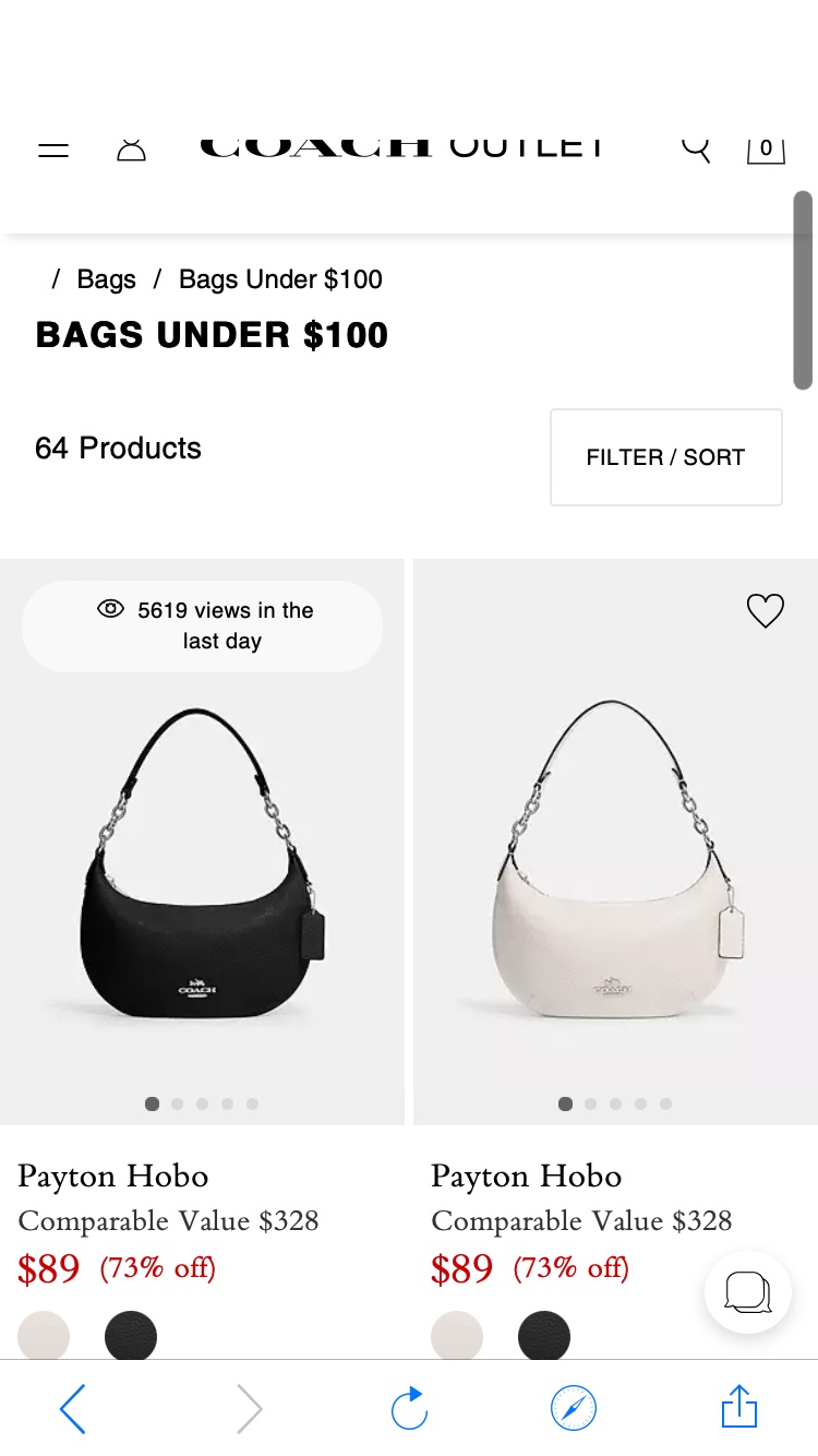 Bags Under $100 | COACH® Outlet 上新款 低至2.7折