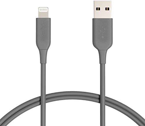 Amazon.com: Amazon Basics BS USB-A to Lightning Cable Cord, MFi Certified Charger for Apple iPhone, iPad, Gray, 3-Ft : Electronics