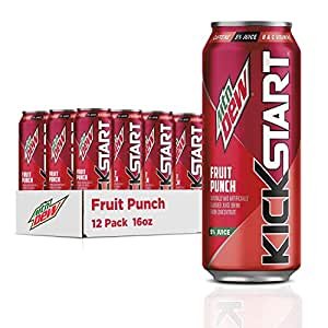 Kickstart, Fruit Punch, 92mg Caffeine, Vitamins B & C, 80 Calories, 5% Juice, 16 fl oz (12 Count)