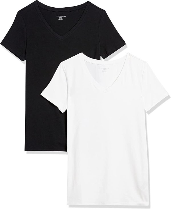 Amazon Essentials 女士V领T恤 2件 XS码