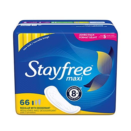 Stayfree Maxi Regular Pads For Women 66 count