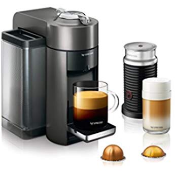 Nespresso 雀巢 by De'Longhi ENV155TAE VertuoPlus Deluxe Coffee and Espresso Machine Bundle with Aeroccino Milk Frother by De'Longhi, Titan: Kitchen & Dining