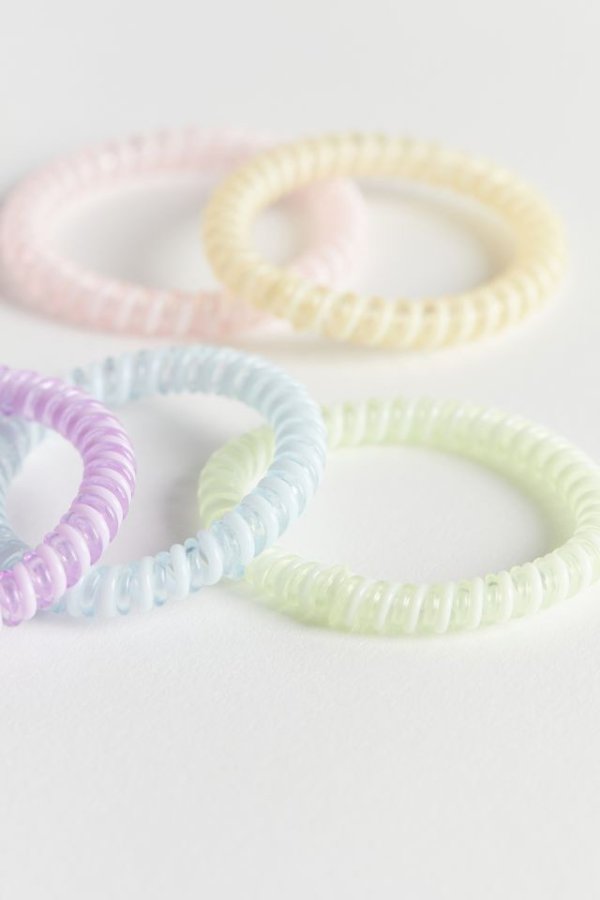 Slim Telephone Cord Hair Tie Set | Urban Outfitters