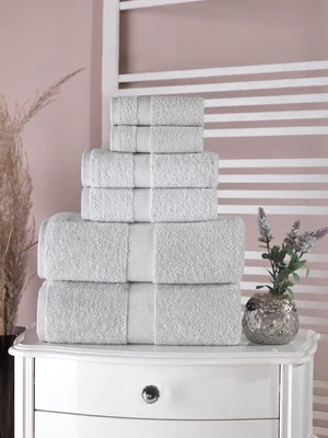 Modern Threads 600 Gsm 6-piece Towel Set With Filgree Jacquard Border | Shop Premium Outlets