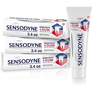 Sensodyne Sensitivity & Gum Whitening Toothpaste 3.4 s (Pack of 3), 10.2 Oz