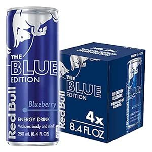 Red Bull Blueberry Blue Edition Energy Drink, 8.4 Fl Oz Cans, 4 Pack