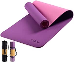 AOAOGYM Yoga Mat Non Slip Exercise Fitness Mat with Free Backpacks and Straps, Workout Mat for Yoga, Pilates & Exercises, Anti - Tear, Sweat - Proof, Classic 1/4 Inch