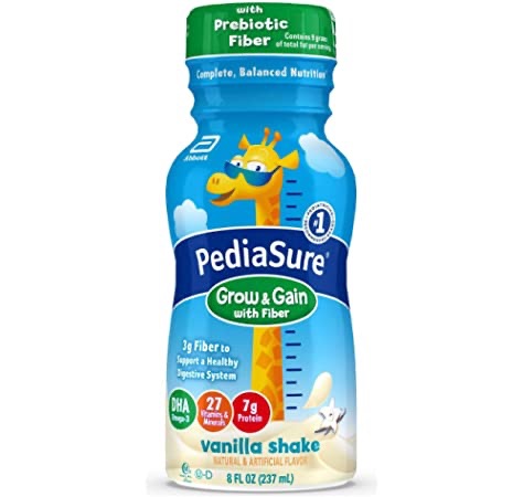 Amazon.com: PediaSure Grow & Gain Kids’ Nutritional Shake, with Protein, DHA, and Vitamins & Minerals, Vanilla, 8 fl oz, 6-Count: Health & Personal Care营养奶
