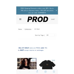 $1 Prod $1 SALE CLEARANCE 1刀大促