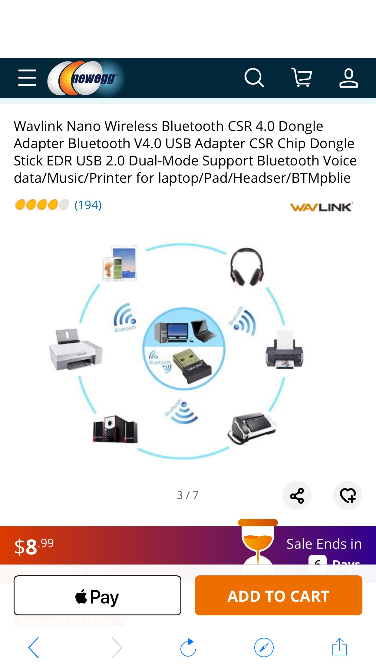 多用途蓝牙适配器Wavlink Nano Wireless Bluetooth CSR 4.0 Dongle Adapter