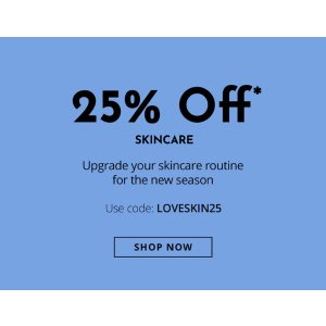 75折,需使用折扣码LOVESKIN25 feelunique.com现有护肤品限时促销
