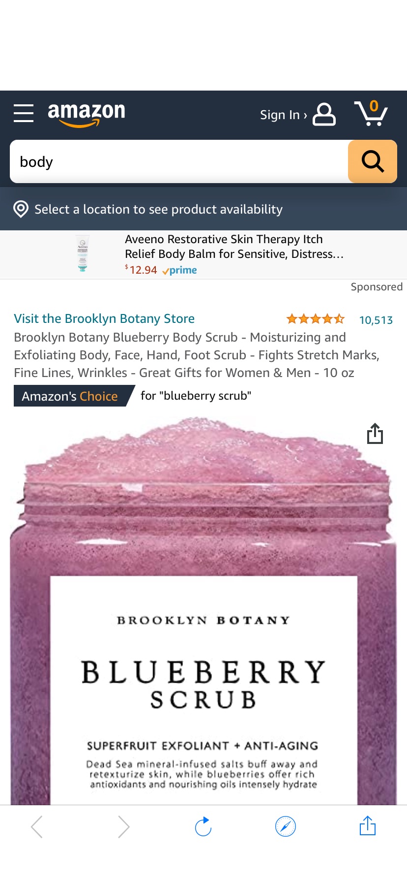 Amazon.com : Brooklyn Botany Blueberry Body Scrub - Moisturizing and Exfoliating Body, Face, Hand, Foot Scrub - Fights Stretch Marks, Fine Lines, Wrinkles身体磨砂