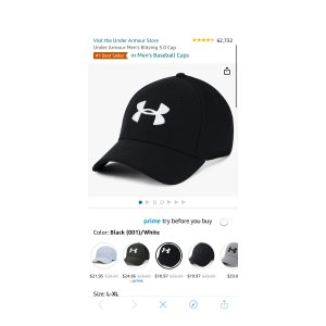 $10.97 Amazon.com: Under Armour Men s Blitzing 3.0 Cap , Black (001)/White , Large/X-Large : Under Armour: Clothing, Shoes & Jewelry