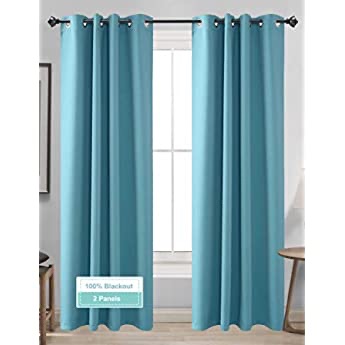 Amazon.com: Sun Zero Nordic 2-pack Theater Grade Extreme 100% Blackout Grommet Curtain Panel Pair: Home & Kitchen 100%遮光窗帘 52”x84”