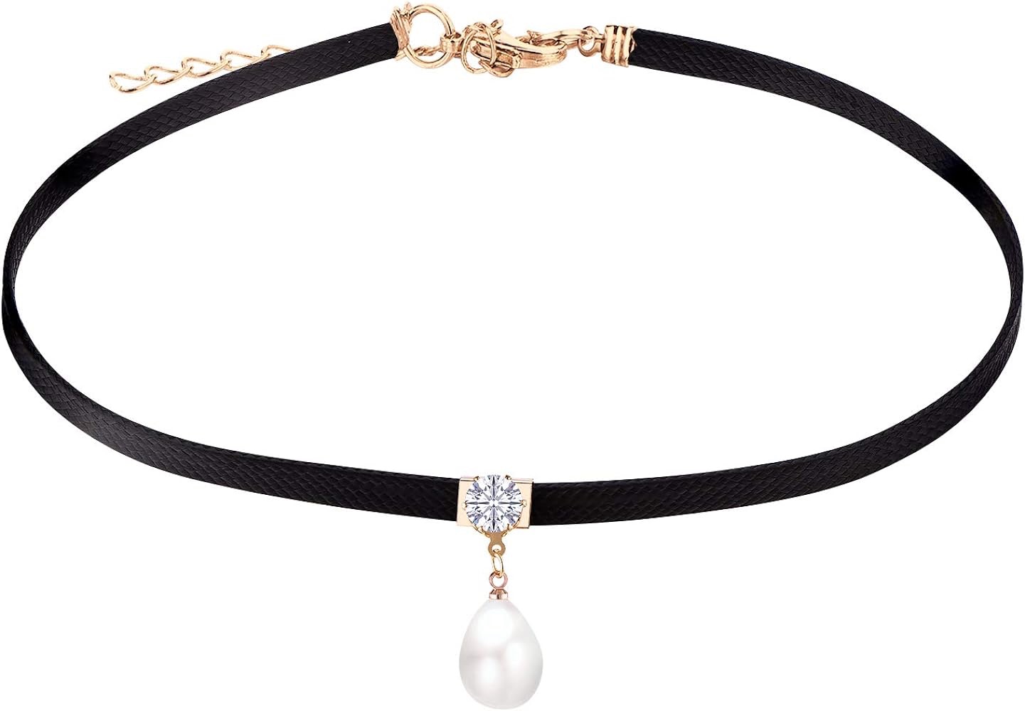 Amazon.com: FJ Black Pearl Choker Necklace for Women: Clothing, Shoes & Jewelry