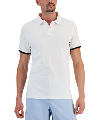 Alfani Men's Regular-Fit Tipped Polo Shirt, Created for Macy's - Macy's