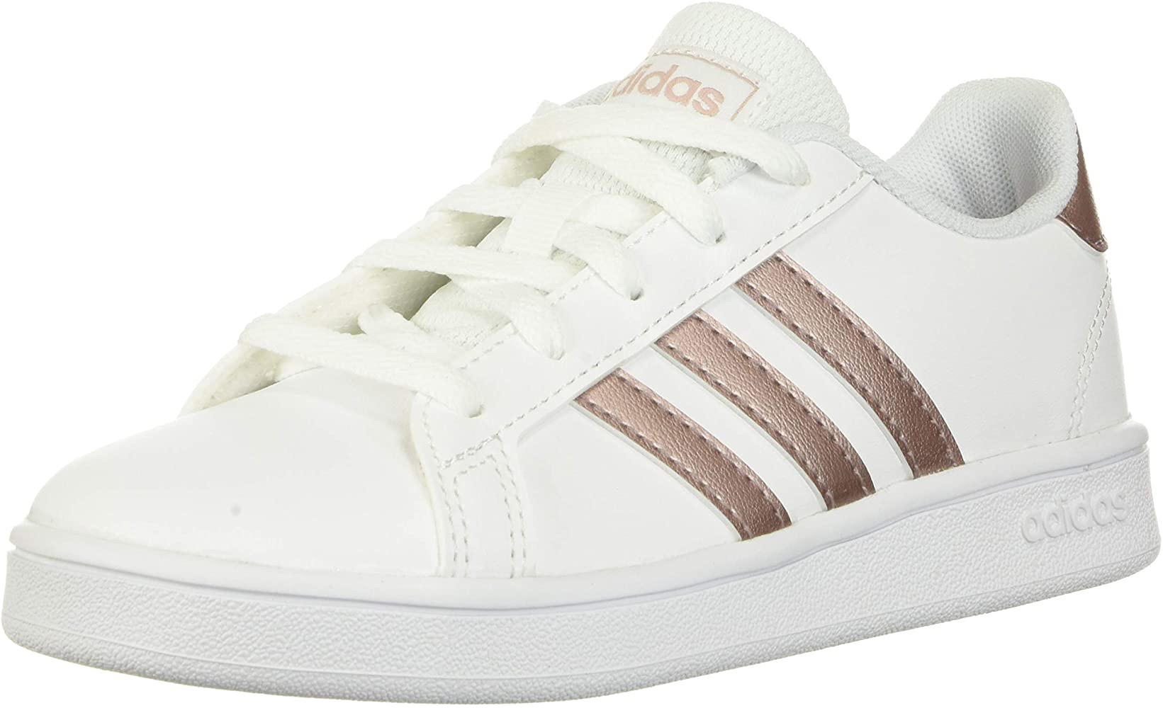 Adidas 鞋
Amazon.com | adidas baby boys Grand Court - Kids Sneaker, White/Copper Metallic/Glow Pink, 5 Toddler US | Running
