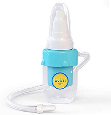 Bubzi Co婴儿鼻吸器用于缓解鼻窦充血，可重复使用的鼻涕吸盘用于聪明的妈妈，额外的储物箱，用于感冒和流感的粘液取出器，温和的鼻清洁剂吸引