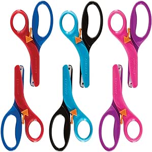 Amazon.com: Fiskars Training Scissors for Kids 3+ with Easy Grip (6-Pack) - Toddler Safety Scissors for School or Crafting - Back to School Supplies