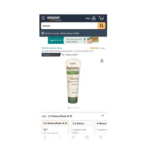 $8.73 Amazon.com : Aveeno Daily Moisturizing Lotion, 2.5 Ounce (Pack of 3) : Beauty & Personal Care