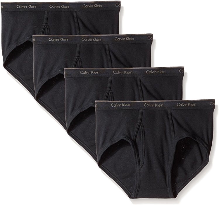 黑色Calvin Klein 男士三角内裤纯棉四件套Men's Underwear Cotton Classics 4 Pack Briefs, Black, Medium at Amazon Men’s Clothing store: