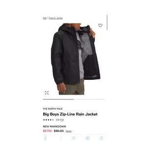 $27.5 The North Face Big Boys Zip-Line Rain Jacket & Reviews - Coats & Jackets - Kids - Macy s